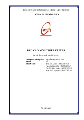Báo cáo môn thiết kế web đề tài trang web bán bánh ngọt