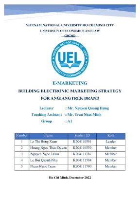 E marketing building electronic marketing strategy for angiangtrek brand
