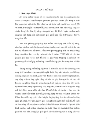Skkn dạy học văn bản vợ chồng a phủ của tô hoài bằng các hoạt động trải nghiệm sáng tạo nhằm phát huy các kỷ năng năng lực cho học sinh