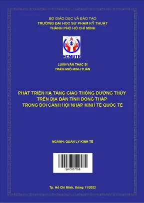 Phát triển hạ tầng giao thông đường thủy trên địa bàn tỉnh đồng tháp trong bối cảnh hội nhập kinh tế quốc tế