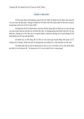 Skkn chuyên đề kĩ thuật bao lồi convex hull trick