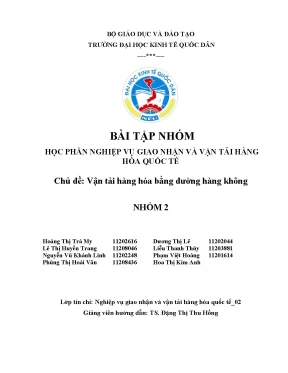 Nghiệp vụ giao nhận và vận tải hàng hóa quốc tế chủ đề vận tải hàng hóa bằng đường hàng không