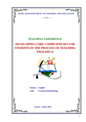 Skkn developing core competencies for students in the process of teaching english 12