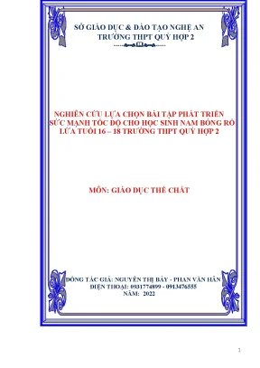 Skkn nghiên cứu lựa chọn bài tập phát triển sức mạnh tốc độ cho học sinh nam bóng rổ lứa tuổi 16 18 trường thpt quỳ hợp 2