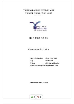 Tiểu luận báo cáo đồ án ứng dụng quản lí sách