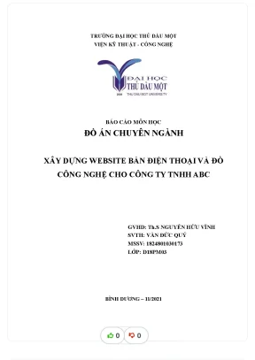 Đồ án chuyên ngành xây dựng website bán điện thoại và đồ công nghệ cho công ty tnhh abc