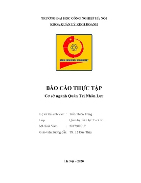 Tiểu luận báo cáo thực tập cơ sở ngành quản trị nhân lực công ty tnhh quốc tế delta tầng 14 tòa nhà idcm mỹ đình số 15 phạm hùng