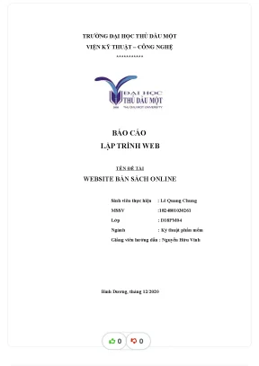 Báo cáo lập trình web tên đề tài website bán sách online