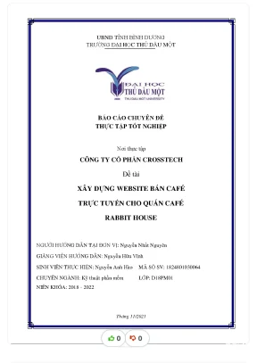 Xây dựng website bán cafe trực tuyến cho quán cafe trực tuyến rabbit house