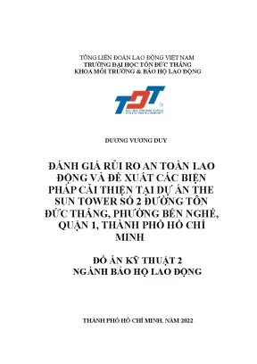 Đánh giá rủi ro an toàn lao động và đề xuất các biện pháp cải thiện tại dự án the sun tower số 2 đường tôn đức thắng phường bến nghé quận 1 thành phố hồ chí minh