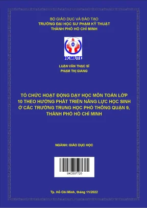 Tổ chức hoạt động dạy học môn toán lớp 10 theo hướng phát triển năng lực học sinh ở các trường trung học phổ thông quận 9 thành phố hồ chí minh