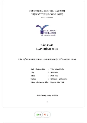 Tiểu luận báo cáo lập trình web xây dựng website bán linh kiện điện tử gaming gear