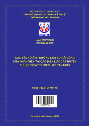 Các yếu tố ảnh hưởng đến sự hài lòng của nhân viên tại các điện lực cấp huyện thuộc công ty điện lực tây ninh