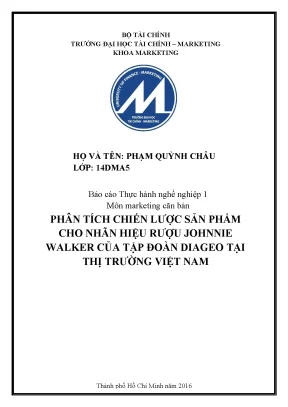 Phân tích chiến lược sản phẩm cho nhãn hiệu rượu johnnie walker của tập đoàn diageo tại thị trường việt nam