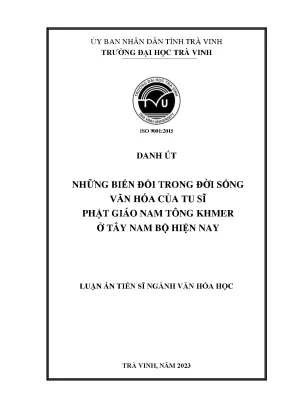 Những biến đổi trong đời sống văn hóa của tu sĩ phật giáo nam tông khmer ở tây nam bộ hiện nay