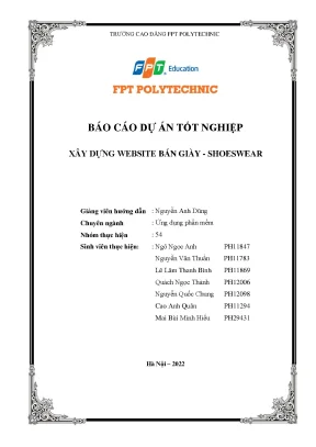 Báo cáo dự án tốt nghiệp xây dựng website bán giày shoeswear
