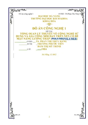 Tổng quan lý thuyết về công nghệ sử dụng và gia công mối dán trên nền có bề mặt năng lượng thấp polymepolymer