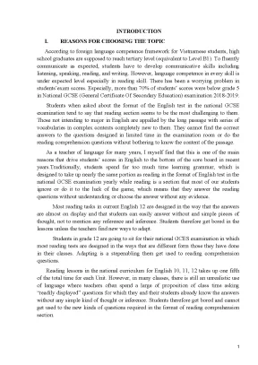 Skkn adapting reading comprehension tasks in tieng anh 12 in the direction of approaching the gcse exam questions