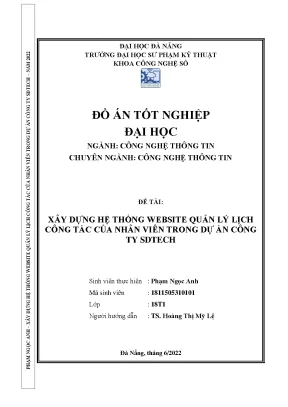 Đồ án tốt nghiệp xây dựng hệ thống website quản lý lịch công tác của nhân viên trong dự án công ty sdtech