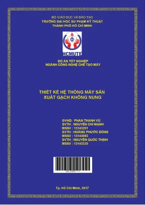 Đồ án hcmute thiết kế hệ thống máy sản xuất gạch không nung