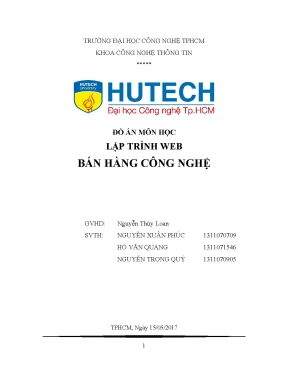 Đồ án môn học lập trình web bán hàng công nghệ