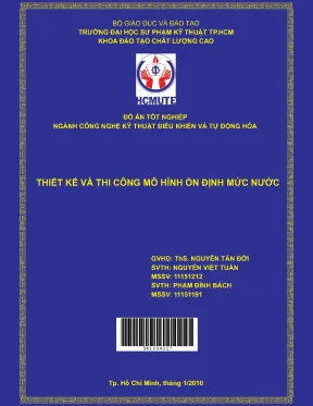 Đồ án hcmute thiết kế và thi công mô hình ổn định mức nước