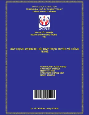 Đồ án hcmute xây dựng website hỏi đáp trực tuyến về công nghệ