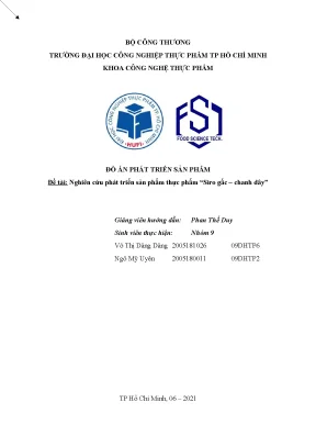 Tiểu luận đồ án phát triển sản phẩm đề tài nghiên cứu phát triển sản phẩm thực phẩm siro gấc chanh dây