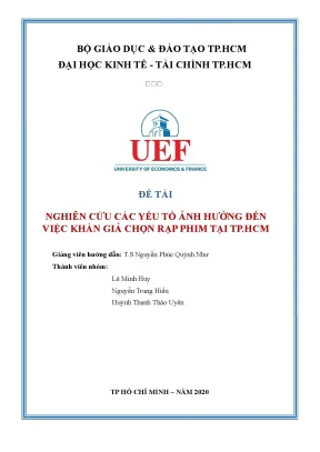 Tiểu luận đề tài nghiên cứu các yếu tố ảnh hưởng đến việc khán giả chọn rạp phim tại tp hcm