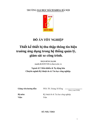 Tiểu luận đồ án tốt nghiệp thiết kế thiết bị thu thập thông tin hiện trường ứng dụng trong hệ thống quản lý giám sát xe công trình