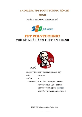Tiểu luận chủ đề nhà hàng thức ăn nhanh kfc
