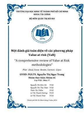 Một đánh giá toàn diện về các phương pháp value at risk var ǳa comprehensive review of value at risk methodologies