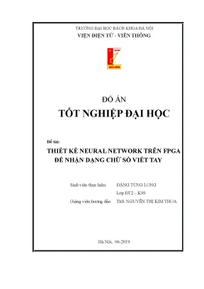 Tiểu luận đồ án tốt nghiệp đại học đề tài thiết kế neural network trên fpga để nhận dạng chữ số viết tay