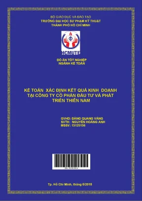 Đồ án hcmute kế toán xác định kết quả kinh doanh tại công ty cổ phần đầu tư và phát triển thiên nam
