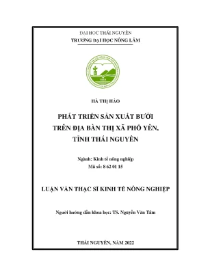 Phát triển sản xuất bưởi trên địa bàn thị xã phổ yên tỉnh thái nguyên