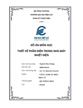 Đồ án môn học thiết kế phần điện trong nhà máy nhiệt điện