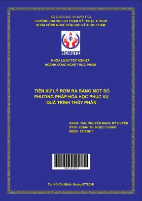 Đồ án hcmute tiền xử lý rơm rạ bằng một số phương pháp hóa học phục vụ quá trình thủy phân