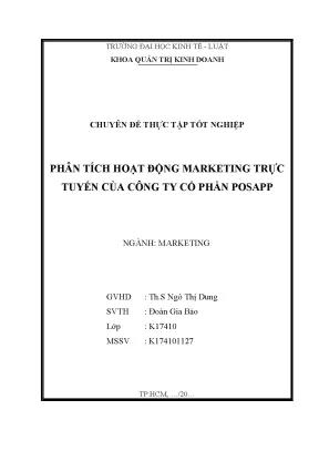 Tiểu luận phân tích hoạt động marketing trực tuyến của công ty cổ phần posapp