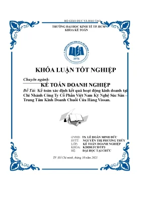 Tiểu luận kế toán xác định kết quả hoạt động kinh doanh tại chi nhánh công ty cổ phần việt nam kỹ nghệ súc sản trung tâm kinh doanh chuỗi cửa hàng vissan