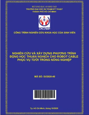Hcmute nghiên cứu và xây dựng phương trình động học thuận nghịch cho robot cable phục vụ tưới trong nông nghiệp