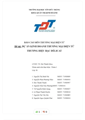 Báo cáo môn thương mại điện tử đề tài dự án kinh doanh thương mại điện tử thương hiệu bạc délicat