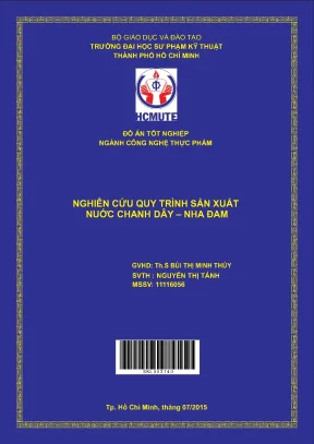 Đồ án hcmute nghiên cứu quy trình sản xuất nước chanh dây nha đam
