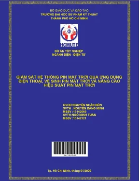 Đồ án hcmute giám sát hệ thống pin mặt trời qua ứng dụng điện thoại vệ sinh pin mặt trời và nâng cao hiệu suất pin mặt trời