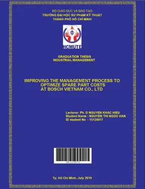 Đồ án hcmute improving the management process to optimize spare part costs at bosch vietnam co ltd