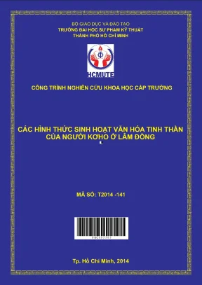 Hcmute các hình thức sinh hoạt văn hóa tinh thần của người kơho ở lâm đồng