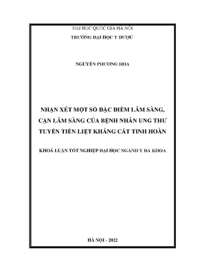 Nhận xét một số đặc điểm lâm sàng cận lâm sàng của bệnh nhân ung thư tuyến tiền liệt kháng cắt tinh hoàn