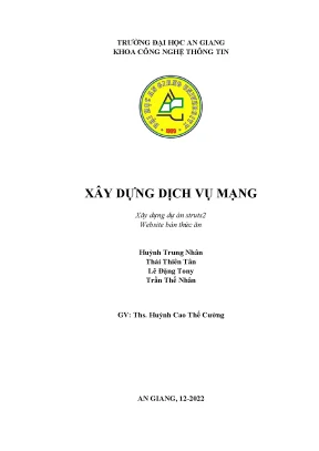 Xây dựng dịch vụ mạng xây dựng dự án struts2 website bán thức ăn