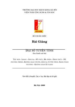 Tiểu luận tập hợp logic á s đ h nh xạ ố phức ma trận ịnh thức ệ phương trình không gian véctơ ạng toàn ánh xạ tuyến tính d phương không gian euclide