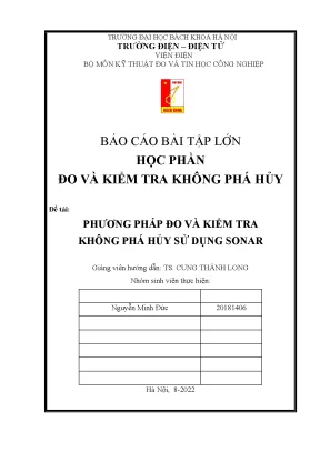 Đo và kiểm tra không phá hủy đề tài phương pháp đo và kiểm tra không phá hủy sử dụng sonar