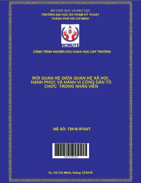 Hcmute mối quan hệ giữa quan hệ xã hội hạnh phúc và hành vi công dân tổ chức trong nhân viên